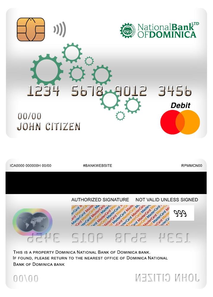 Dominica National Bank of Dominica bank master debit card